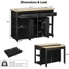 Coolbibila-47''Kitchen Island With Extendable Dining Table, Rubber Wood Veneer Kitchen Table With Internal Storage Rack, Kitchen Island - 4 of 4