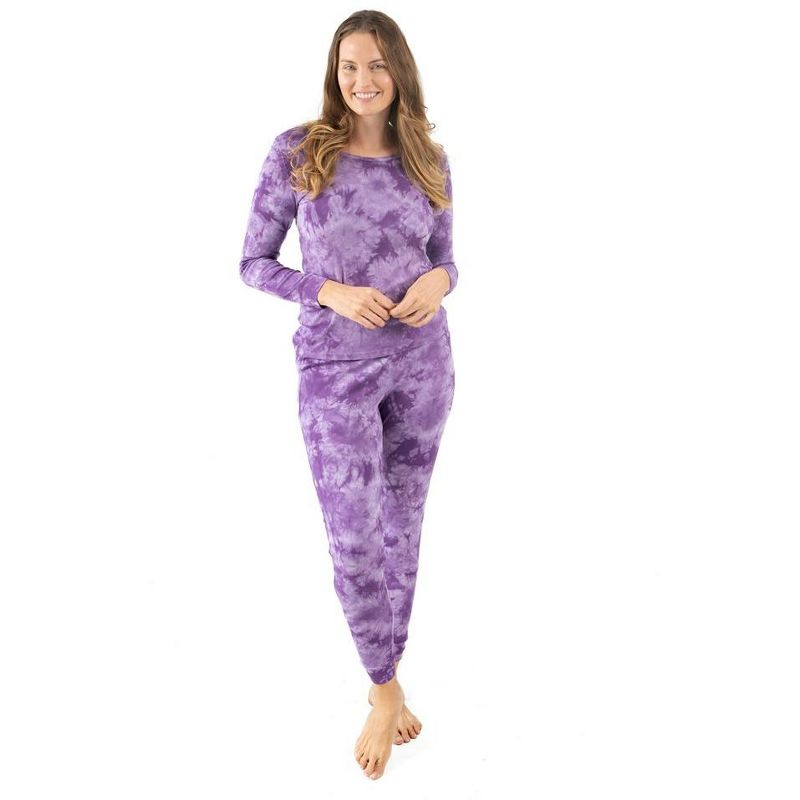 Leveret Womens Two Piece Cotton Tie Dye Pajamas, 5 of 7