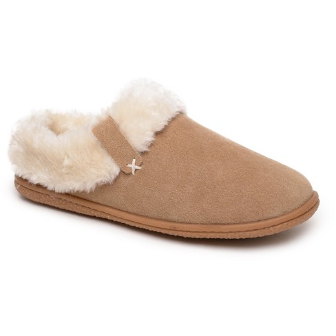 Minnetonka Women's Suede Camp Collar Scuff Slide Slippers : Target