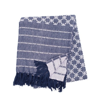 C&F Home Markle Navy Woven 50" x 60" Throw Blanket with Fringe