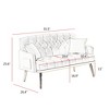 NicBex Teddy Fabric Loveseat Sofa Modern Upholstered Loveseat Couch with Metal Legs Small Tufted Sofa Couch for Bedroom,Living Room - 3 of 4