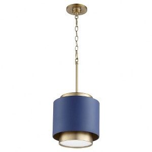 Quorum Lighting 1 - Light Pendant in  Aged Brass/Blue - 1 of 1