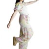 Women's Puff Sleeve Floral Contrast Top - current air - 2 of 4