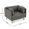 NicBex Vintage Accent Chair with Polyester Upholstery,Arm Chair with Solid Wood Frame and Steel Legs,Lounge Chair for Bedroom,Reading Room - 3 of 4