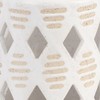 Sagebrook Home 6" Ceramic Lantern - Contemporary Ivory and Beige Diamond Cut-Out Creative Decorative Lantern with Handle for Indoor or Outdoor Use - 3 of 4