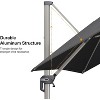 PURPLE LEAF Deluxe Aluminum Outdoor Patio Umbrella Square Cantilever Umbrellas - 3 of 4