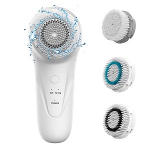 YEVYO Facial Cleansing Brush, Sonic Facial Brush with 3 Brush Heads for Daily Skin Care, Rechargeable and Gentle Face Exfoliator - 1 of 4