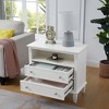 TiramisuBest Farmhouse End Table,Open Space and 2 Drawers Dresser Nightstand with Charging Station - 3 of 4