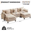 112" Modular Sectional Sofa, U-Shape Cloud Couch/Deep Seat/Armrest/Plush Corduroy Fabric, No Assembly Required, Space-Saving - 2 of 4