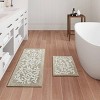 100% Cotton Botanical Print Indoor Bath Rug,  Natural Aesthentic Soft & Absorbent Bath Rug for Year Round Use - 3 of 4