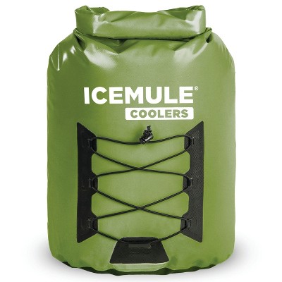 IceMule 1014-OL Pro Large Collapsible Portable Soft Sided Roll Top 23 Liter 18 Can Lightweight Insulated Waterproof Leak Proof Backpack Cooler Bag