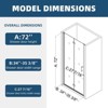 NicBex Shower Door  35.4" Wx72" H Pivot Tub Shower Doors with 1/4" (6mm) Tempered Glass Door and 304 Stainless Steel Open Outside, Matte Black - 2 of 4