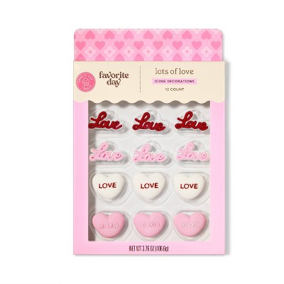 Valentine's Love 2D Icing Decorations - 3.76oz / 12ct - Favorite Day™