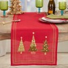 Saro Lifestyle Embroidered Christmas Tree Design Table Runner - 2 of 4