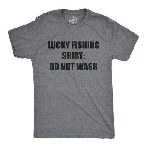 Мужские футболки Crazy Dog T-Shirts, Inc. Mens Lucky Fishing Shirt Do Not Wash T Shirt Funny Fisherman Angler Graphic Tee - Crazy Dog Men's T Shirt For Fishers Dark Grey S