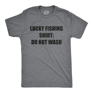 Mens Lucky Fishing Shirt Do Not Wash T Shirt Funny Fisherman Angler Graphic Tee - Crazy Dog Men's T Shirt - 1 of 4