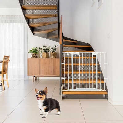 White Expandable Metal Freestanding Pet and Baby Play Yard