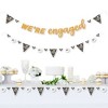 Big Dot of Happiness Just Engaged - Black and White - Engagement Party Letter Banner Decoration - 36 Banner Cutouts and We're Engaged Banner Letters - 2 of 4