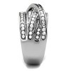 Slickblue Layered CZ Ring for Women, Silver Overlap Band Style, Pave Stones, Polished Stainless Steel, Size 5–10 - 4 of 4