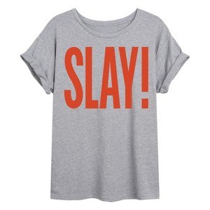 Women's - Instant Message - Slay Oversized Graphic T-Shirt - 1 of 4