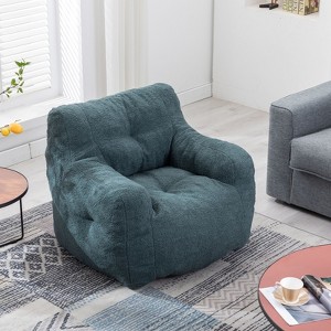 Tufted Bean Bag Chair with Filler, Fluffy Upholstered Lounger, Single Sofa for Living Room/Bedroom/Office - 1 of 4