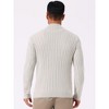 INSPIRE CHIC Men's Solid Color Quarter Zip Knitted Mock Neck Polo Sweater - 3 of 4
