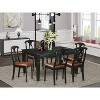 HomeStock 7-Piece Rectangle Black Finish Solid Wood Top Dining Table with 6 Chairs - 2 of 4