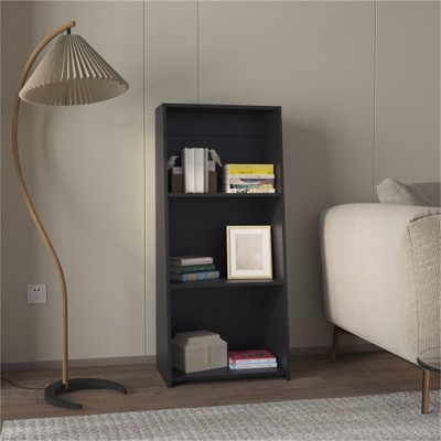 YONWAY Bookcase in Melamine with Three Shelves, Modern Style Book Shelf for Books for Living Room, Home, Office