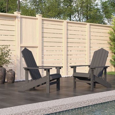 vidaXL Patio Adirondack Chairs 2 pcs HDPE Anthracite