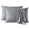 Circles Home Premium Sateen Cotton Blend Standard Envelope Pillowcase - Dark Grey (2 Pack) - 2 of 4