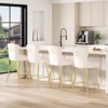 APRILSOUL26.00"Bar Stools Set of 2, Velvet Counter Height Bar Stools with Metal Legs, Button Tufted and Nailheads Trim - 4 of 4