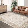Area Rug Washable Printed Vintage Floral Non Slip Low Pile Rugs Soft Rubber Backed - 3 of 4