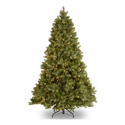 National Tree Company Downswept Douglas 6.5 Foot Artificial Prelit Christmas Tree with Realistic Branch Tips, Metal Stand, and Easy Assembly, Green