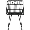 vidaXL Garden Chair Set of 2 Brown Steel, Polyethylene Rattan Medium - 4 of 4