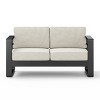 Outdoor Sectional Sofa, 2 Seater Armrest Loveseat Sofa, Rust Resistant Loveseat Sofa, Sofa with Aluminum Frame and PE Cushions-Coolbibila - 3 of 4