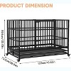 Heavy Duty Metal Dog Crate, Extra Large Folding Dog Cage with Double Doors, Wheels & Removable Tray, Indoor Pet Kennel for All Sizes Dogs - 2 of 4