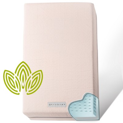 Modera Baby Organic Cotton Dual-Sided Crib Mattress and Toddler Bed Mattress - 52x27.5x5.5" - PINK ROSETTE