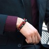 Crucible Men's Red Agate Stone with Onyx and Hematite Beaded Stretch Bracelet (10mm) - 4 of 4
