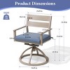 Crestlive Products Patio 2pc 360° Swivel Outdoor Dining Chairs Aluminum Frame, Wood Grain Finish with Sunbrella Cushion - 3 of 4