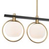 Possini Euro Design Carlyn Brass Black Linear Island Pendant Chandelier 33" Wide Modern White Glass Shade 4-Light LED Fixture for Dining Room Kitchen - 3 of 4