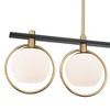 Possini Euro Design Carlyn Brass Black Linear Island Pendant Chandelier 33" Wide Modern White Glass Shade 4-Light LED Fixture for Dining Room Kitchen - image 3 of 4