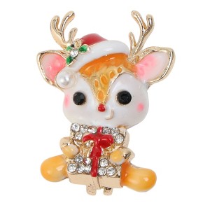 Unique Bargains Christmas Brooches Alloy Dripping Wax Green White 1.38"x1.89" 1 Pc - 1 of 4