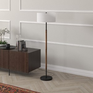 Hudson and Canal 2-Light Floor Lamp with Fabric Shade - 1 of 4