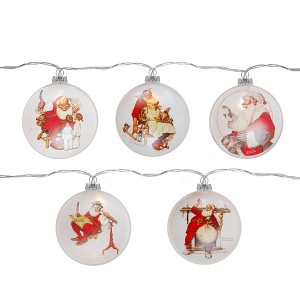 Northlight Set of 5 Glass Norman Rockwell Christmas Disc Lights - 1 of 3