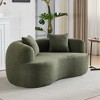 67 Inch Curved Loveseat  Full Compression Sponge Sofa, Teddy Velvet Fabric, No-Assembly Compact Sofa for Small Spaces & Apartments - 3 of 4