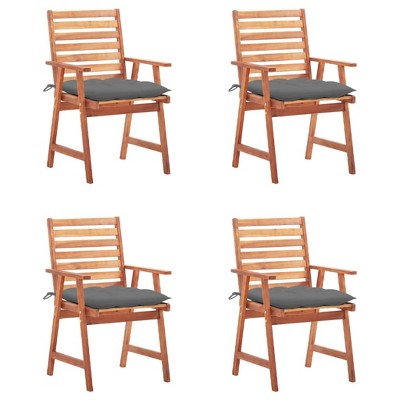 Outdoor Chair Set of 4 Solid Acacia Wood vidaXL