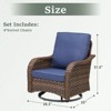 Buenhomino Outdoor Patio Wicker Swivel Chairs - Set of 4 Outside Rattan Rocker Glider Chair Rocking Armchairs for Front Porch Balcony Backyard Deck - 3 of 4
