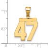 Black Bow Jewelry 14k Yellow Gold, Athletic Collection Medium Polished Number 47 Pendant - 2 of 3