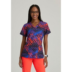 Barco One Women's Thrive Print 4-Pocket V-Neck Scrub Top - 1 of 4