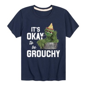 Boys' - Sesame Street - Oscar Its Okay To Be Grouchy Short Sleeve Graphic T-Shirt - 1 of 4
